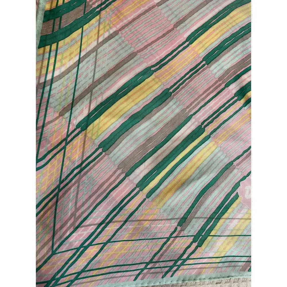 VTG Dorce Pastel Striped Mid Century Modern Style Neck Scarf 43 in by 13.5 in
